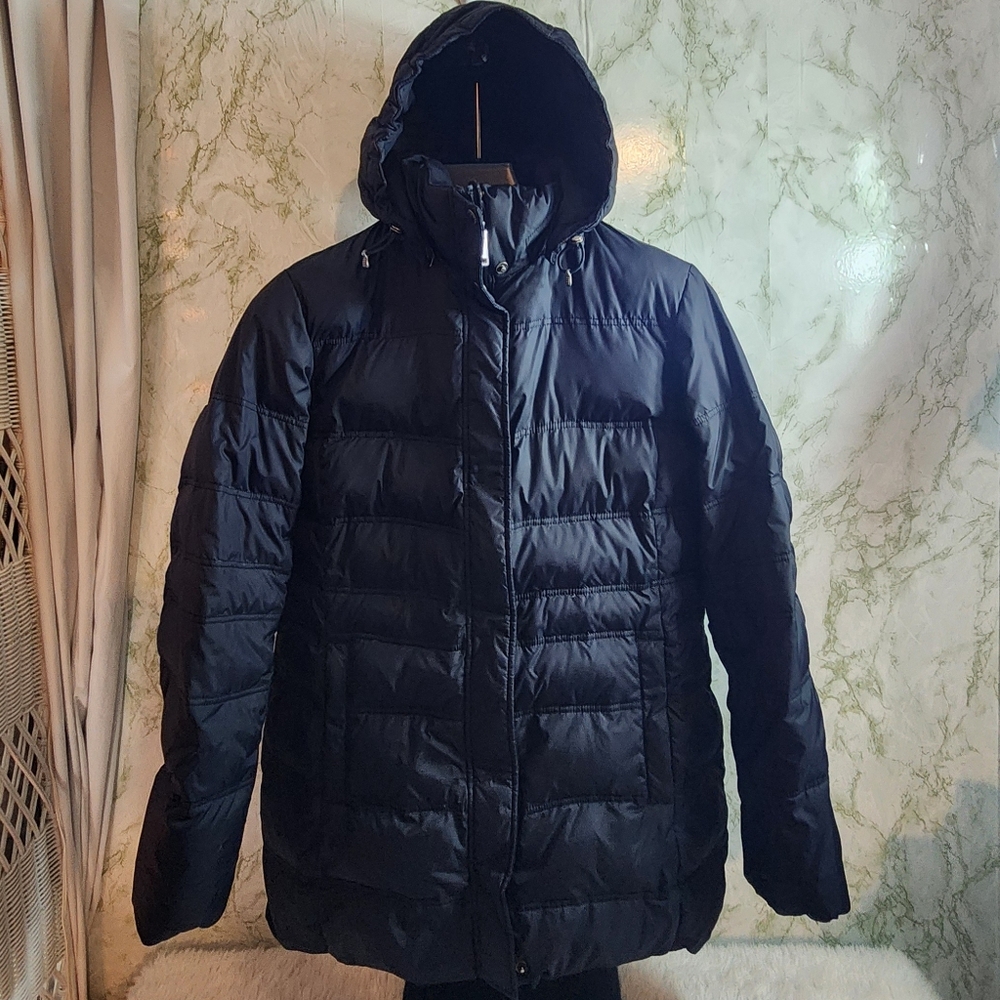 LANDS' END Black Down Filled Coat